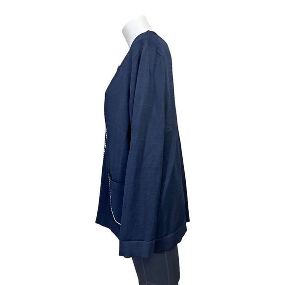 Elana by Tanner 2-Piece Cardigan & Tank‎ Navy Knit Set size 1 / Large NEW - Picture 6 of 12
